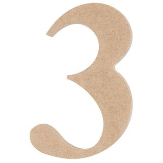 Wooden Numbers Med 3