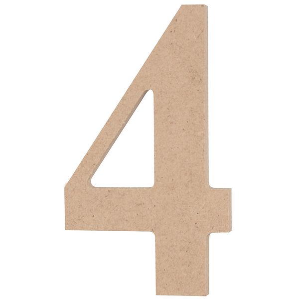 Wooden Numbers Med 4