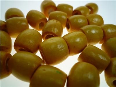 Wood Beads Barrel 17x18mm Yellow Pkt 100