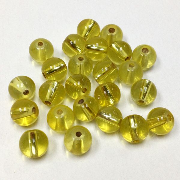 Glass Beads 8mm Pale Gold Pkt 25