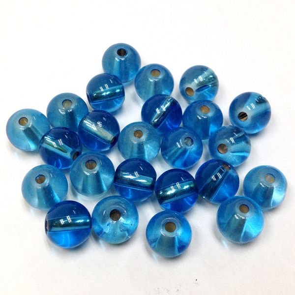 Glass Beads 8mm Sky Blue Pkt 25