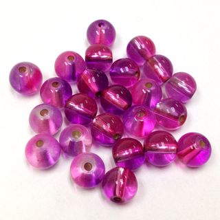 Glass Beads 6mm Pink Purple Pkt 50