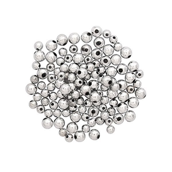 Bead Plastic Round 6-8mm Silver 20G