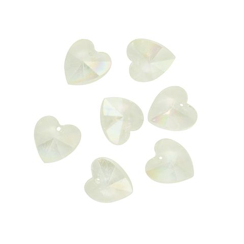 Bead Faceted Heart AB Crystal 12Pcs
