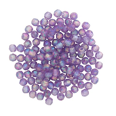 BEAD PLASTIC ROUND FACET 7MM LILAC 20G