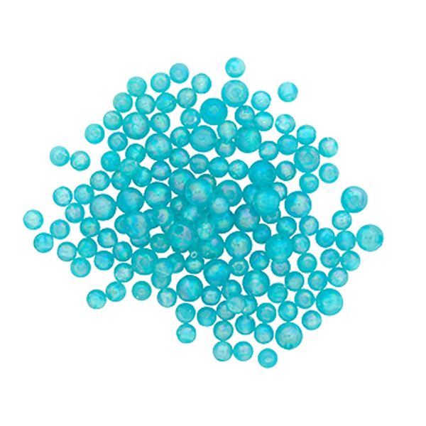 Bead Plastic Round 6-8mm Turquoise 20G