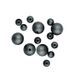 Bead Plastic Round AB Black 16Pcs