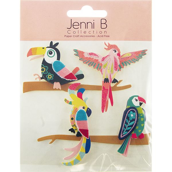 Jenni B Tropical Birds On Branch 6Pcs