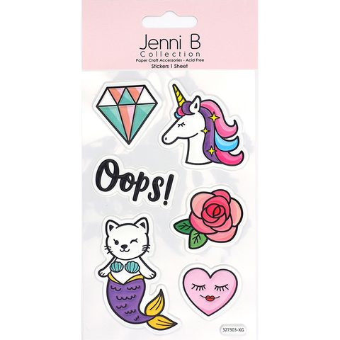 Jenni B Teen Oops Unicorn Silver 6Pcs