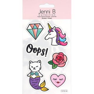 Jenni B Teen Oops Unicorn Silver 6Pcs