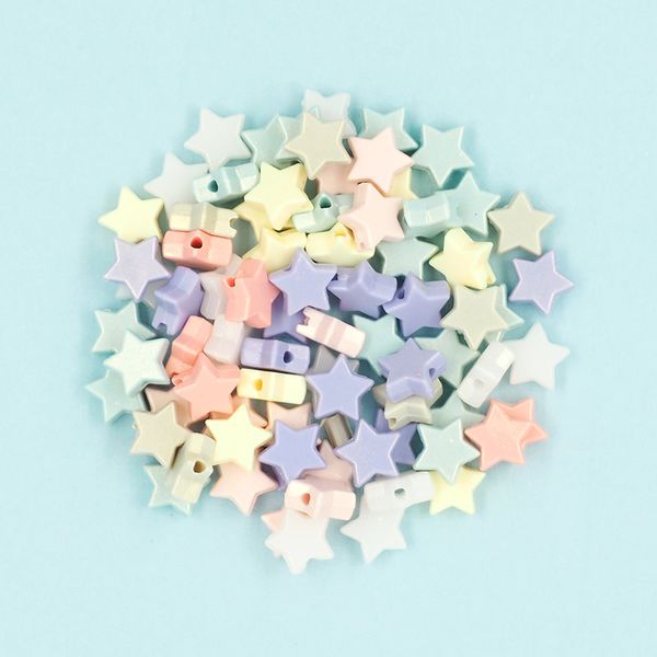 PEARL FINISH PASTEL STAR  BEADS 20G