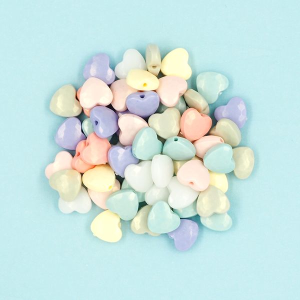 PEARL FINISH PASTEL HEART BEADS 20G