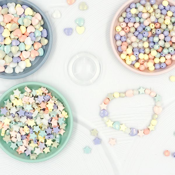 PEARL FINISH PASTEL GEO ROUND BEADS 20G