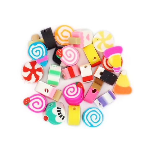 POLYMER CLAY BEADS ASSORTED CANDY 25PCS