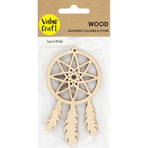 WOOD MINI DREAM CATCHERS 3PCS