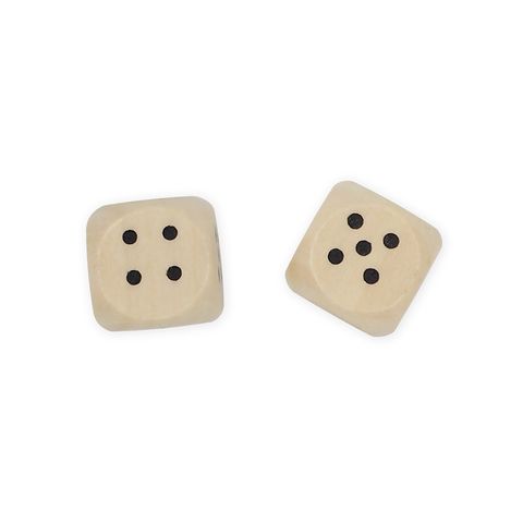 CRAFT WOOD 15MM DICE 2PCS