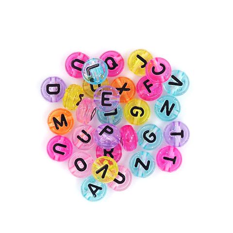 ALPHABET CRYSTAL ROUND BEADS 30PCS