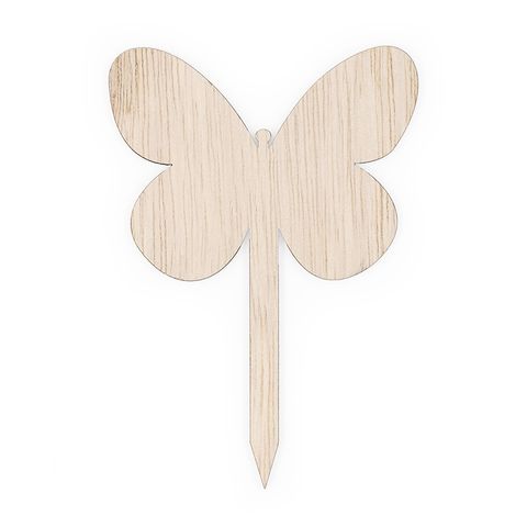 WOOD BUTTERFLY STAKES 3PCS