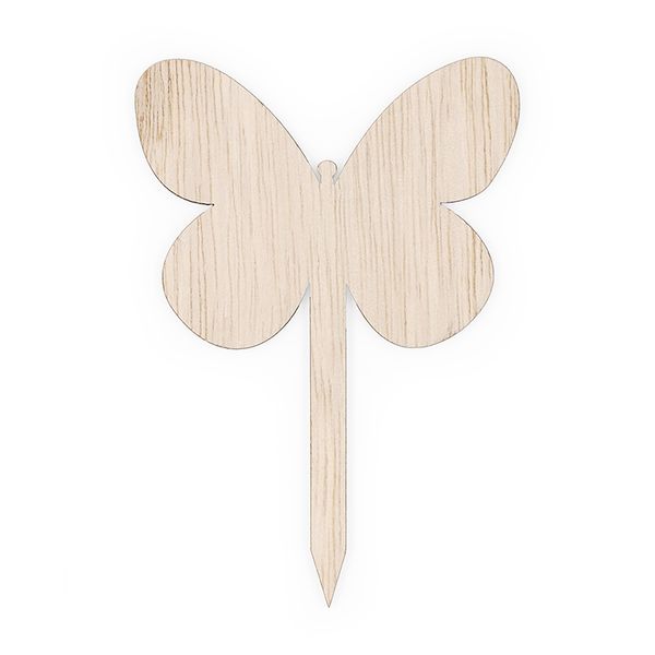 WOOD BUTTERFLY STAKES 3PCS