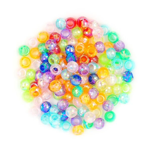 PONY BEADS 8MM CRYSTAL FINISH 35G