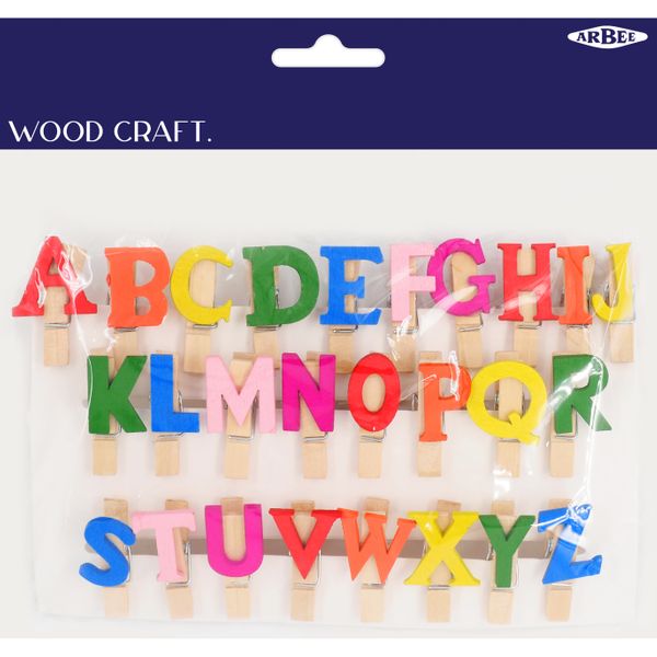 ARBEE WOOD LETTER PEGS 26PCS