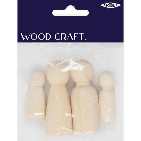 ABREE WOODEN PEOPLE FAMILY 4PCS