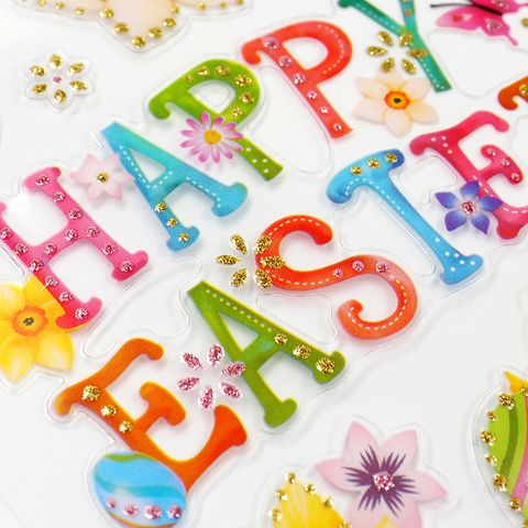 Glitter Stickers Happy Easter 1pc