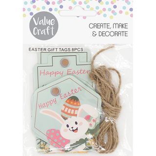 EASTER GIFT TAGS BUNNY EGGS ASST 8PCS
