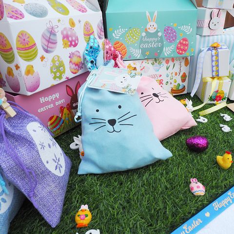 EASTER SEQUINED BUNNY TREAT BAGS 2PCS