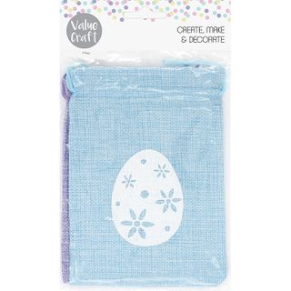 EASTER HESSIAN BAGS EGG DESIGN 2PCS