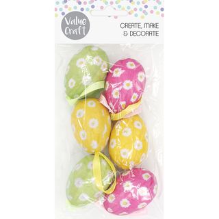 EASTER DAISY PAPER HANGING EGGS 6PCS