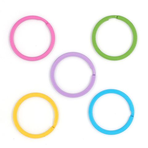 J ACC METAL ROUND KEY RING MULTI 5PCS