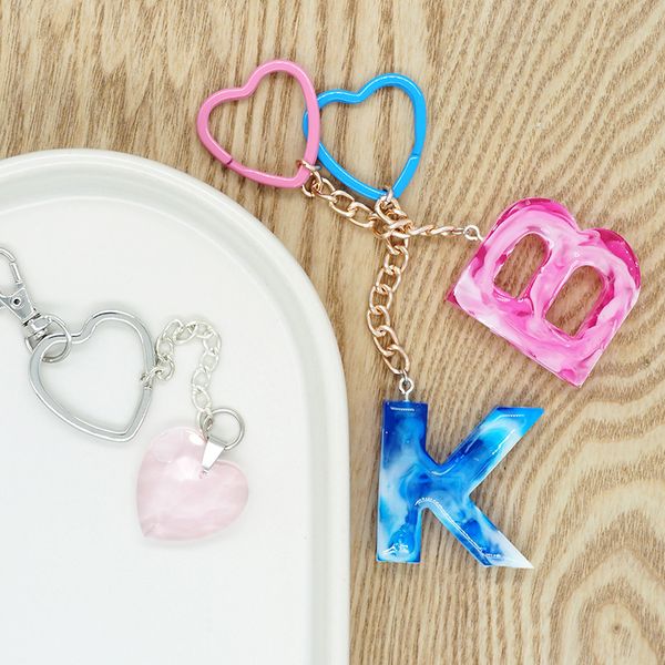 J ACC METAL HEART KEY RING MULTI 5PCS