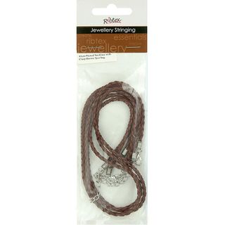 Jf Plaited Necklace-Clasp 43Cm Brown 3Pc