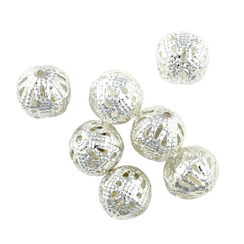 Jf Spacer Filigree Ball 8Mm B-Slv 8Pcs