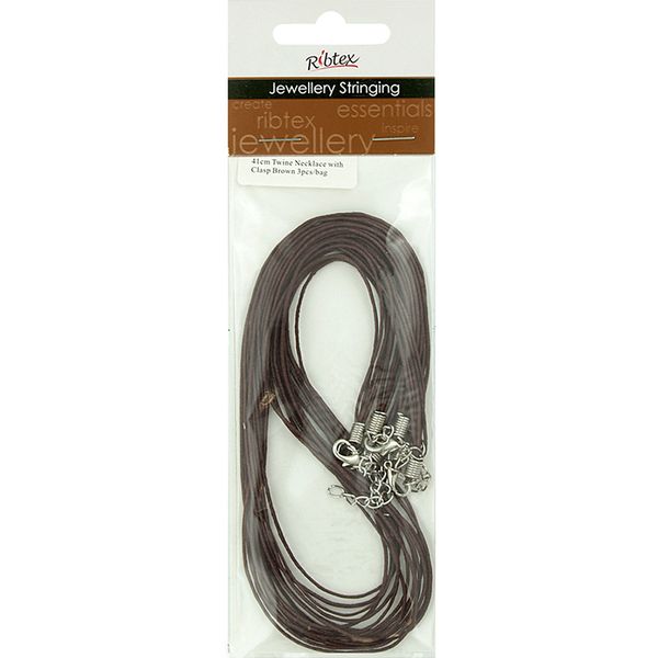 Jf Twine Necklace-Clasp 41Cm Brown 3Pcs