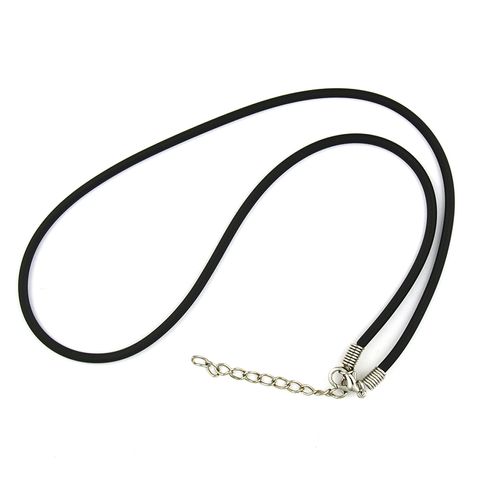 Jf Rubber Necklace-Clasp 43Cm Black 3Pcs