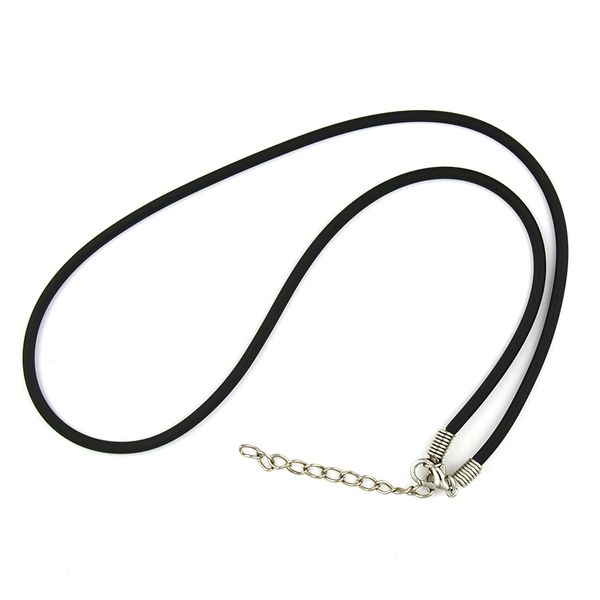 Jf Rubber Necklace-Clasp 43Cm Black 3Pcs