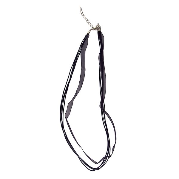 Jf Ribbon Necklace 42Cm Black 2Pcs