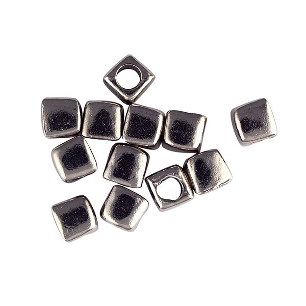 Jf Spacer Metal Cube 6Mm Dk Slv 12Pcs