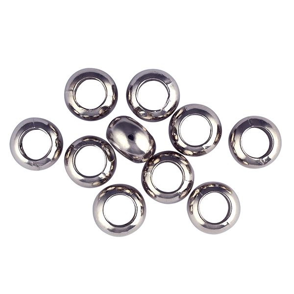 Jf Spacer Metal Round 10Mm Dk Slv10Pcs