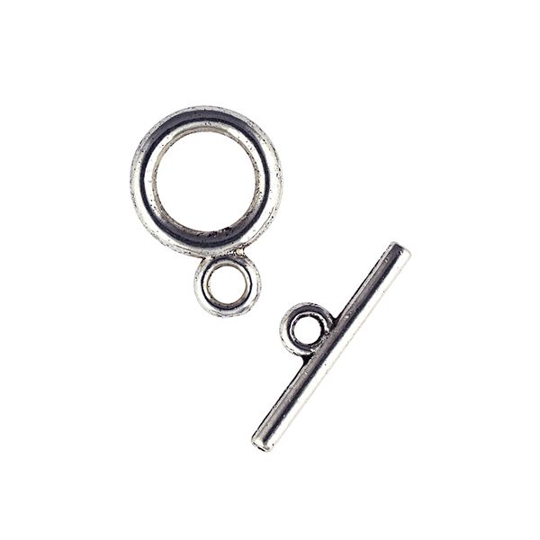 Jf Clasp Toggle Plain 13Mm Dk Slv 6 Sets