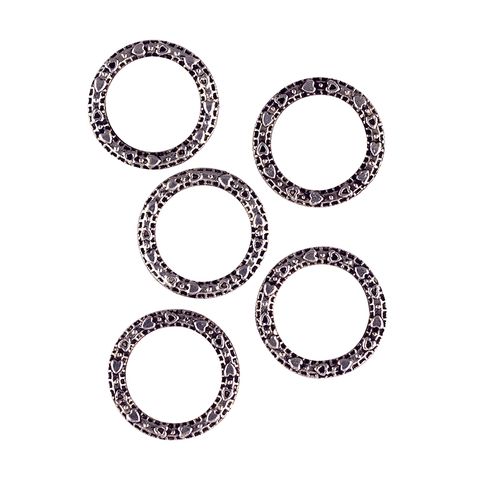 Jf Metal Ring Speckled 14Mm Dk Slv 12Pcs