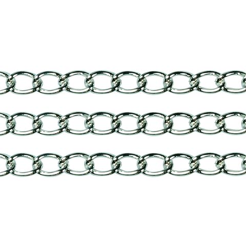 Chain Twisted Oval Link 6x4mm Silver 1m