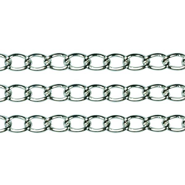 Chain Twisted Oval Link 6x4mm Silver 1m