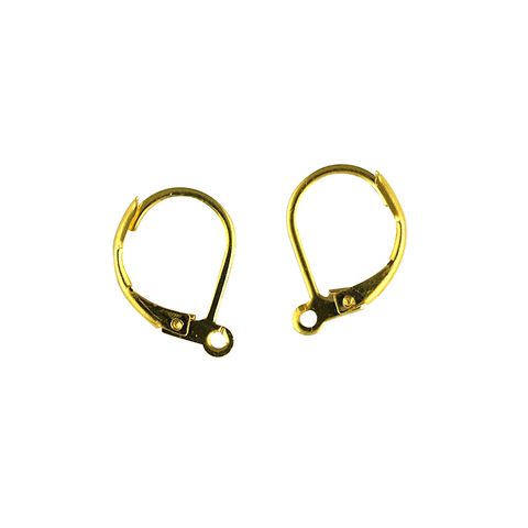 Earring Hooks Lever Back 15mm Gold 6Pcs