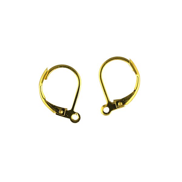 Earring Hooks Lever Back 15mm Gold 6Pcs