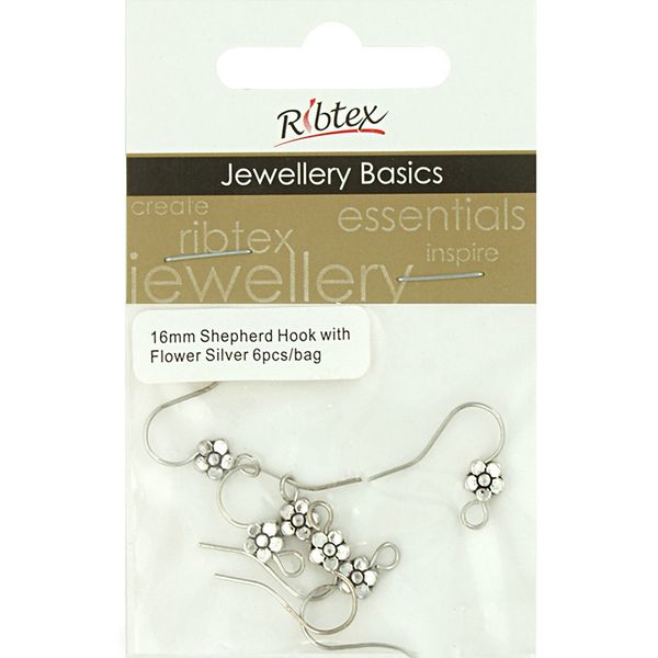 Earring Shepherd Hook Bubble Silver 6Pcs