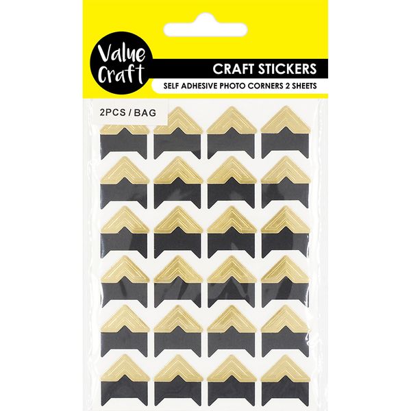 SELF ADHESIVE PHOTO CORNERS GOLD 2SH Arbee Craft