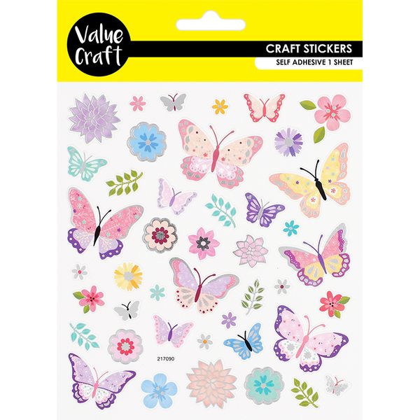 STICKERS FOIL BUTTERFLIES 1SH